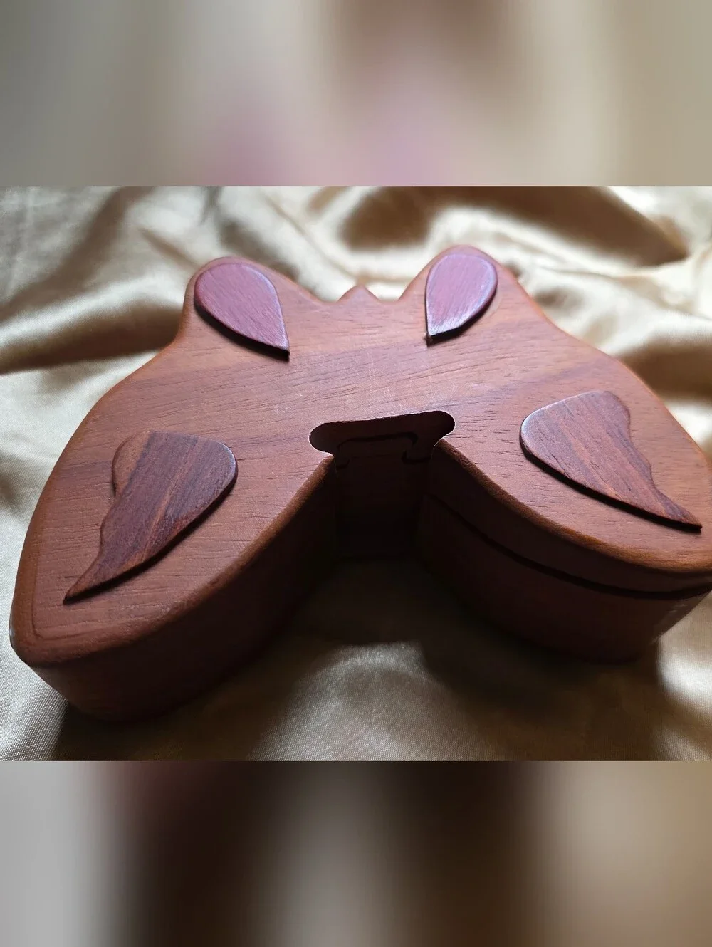 Handmade Wooden Butterfly Puzzle Box - Brown with Mahogany And Rosewood Accents